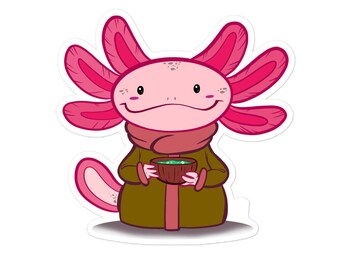 Niedlicher Axolotl Sticker: Pink Kawaii Teeliebhaber