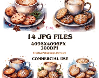 Coffee Cup,Cup of Hot Coffee Clipart,Printable Watercolor clipart,High Quality JPGs,Digital download,Paper crafts,junk journals,Cookies Clip