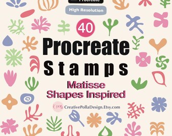 Matisse procreate brushes Procreate stamp brushes Retro procreate shapes Procreate abstract shapes Procreate boho floral procreate tattoo