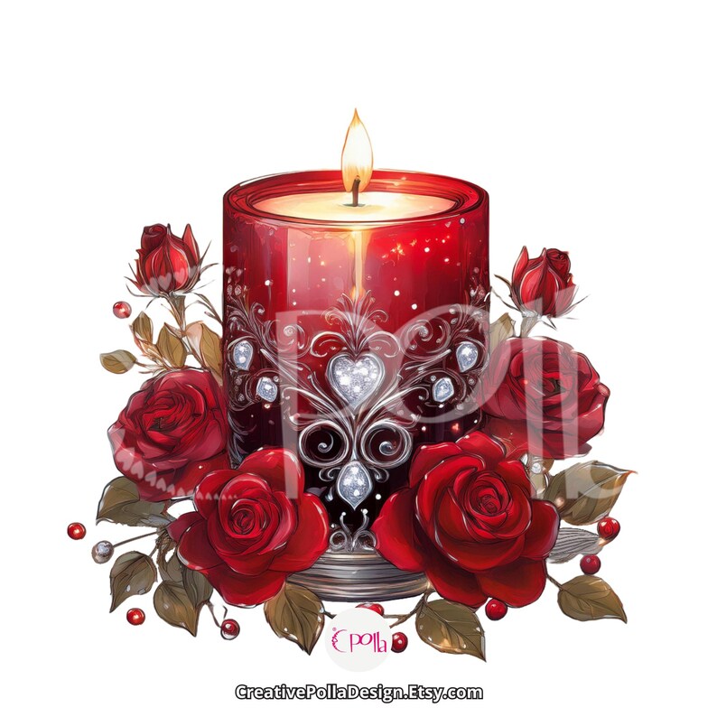 Red Valentine Clipart Bundle,watercolor Valentines Clipart Commercial ...