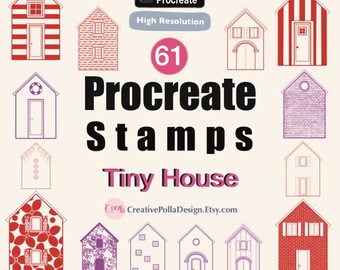 Procreate houses House procreate stamps brushes Procreate house Procreate home Procreate building House stamps Cottage Town City Stamps
