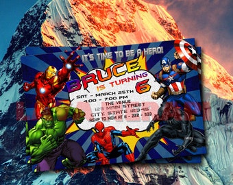Superhero Birthday Invitation, Avengers Birthday Invitation, Superhero Invitation, Superhero Birthday Party, Superheroes Birthday Invitation