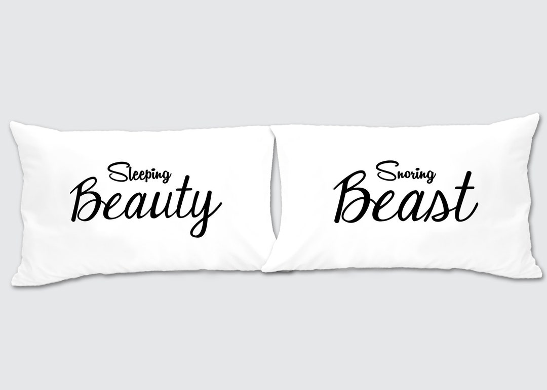 Sleeping Beauty Snoring Beast Couple Matching Pillowcases Etsy