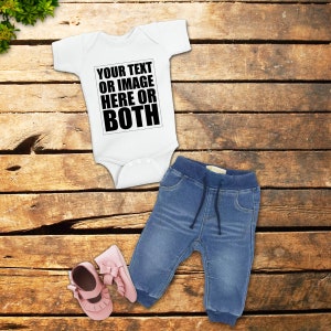 Custom Bodysuit, Infant Custom Bodysuit, Personalized Bodysuit, Customized Apparel, Custom Bodysuit, Text, Picture, Text and Picture
