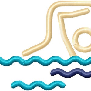 Swimming Design - Machine Embroidery Design, Embroidery Patterns, Embroidery Files, Instant Download
