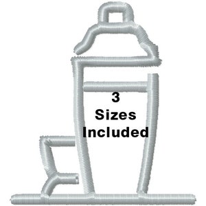 May include: A silver outline of a cocktail shaker and a glass on a white background. The text "3 Sizes Included" is below the shaker.