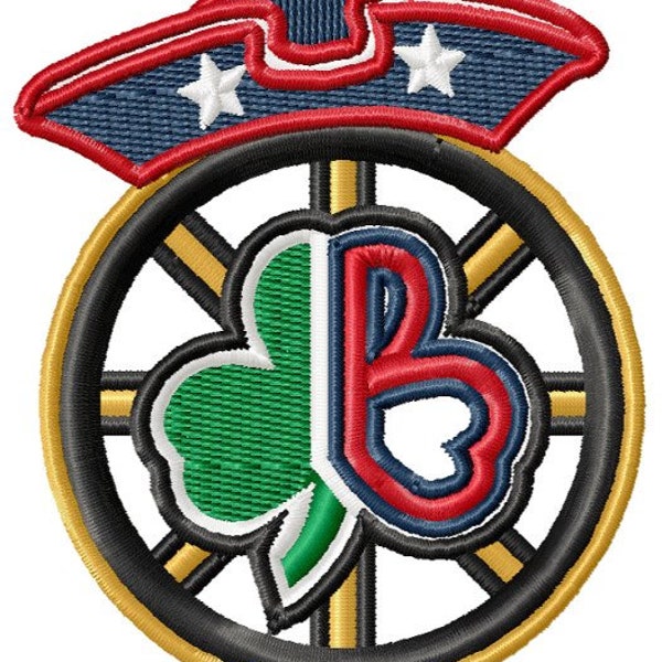 2 Sizes! Embroidery Files Boston Sports Bruin Celtic Patriot Red Sox Fenway Gillette Garden Champions Stars Gold Black Blue Red Green Clover