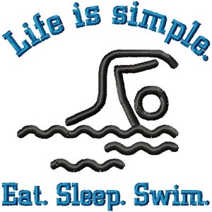 Swimming Design - Machine Embroidery Design, Embroidery Patterns, Embroidery Files, Instant Download