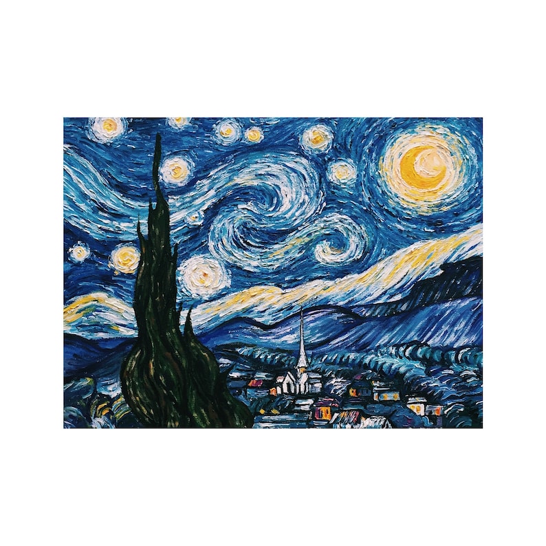 Nuit étoilée De Van Gogh à Lhuile Peinture Acrylique Sur Etsy