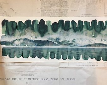 Bering Sea Fogscape--original painting in reclaimed wooden frame.