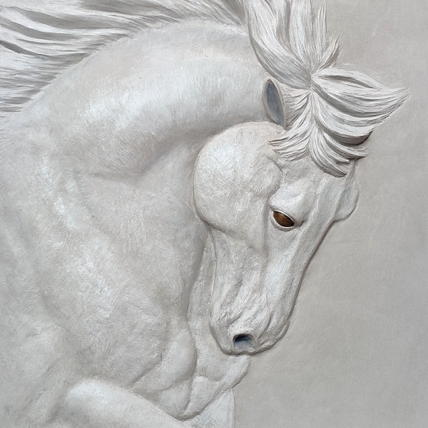 Horse Sculpture (Gray) / Horse Lover's Gift / Home Decoration