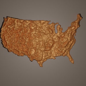 USA Topografische Kaart STL voor CNC frezen