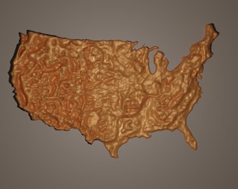 USA Topographic Map 3D Model File | Stl File for CNC Milling and 3D ...