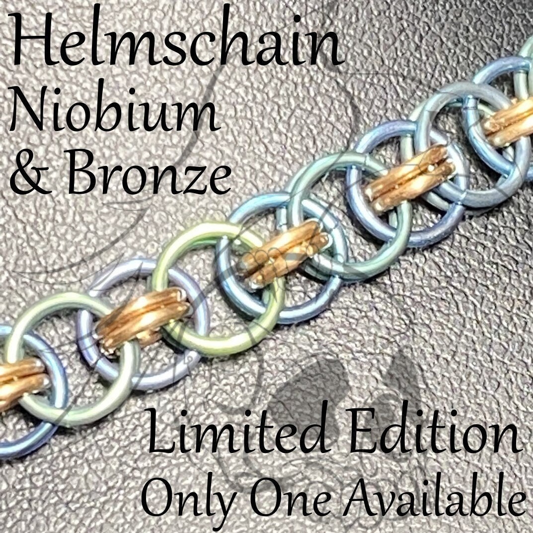 Anodized Niobium and Bronze Helmschain 