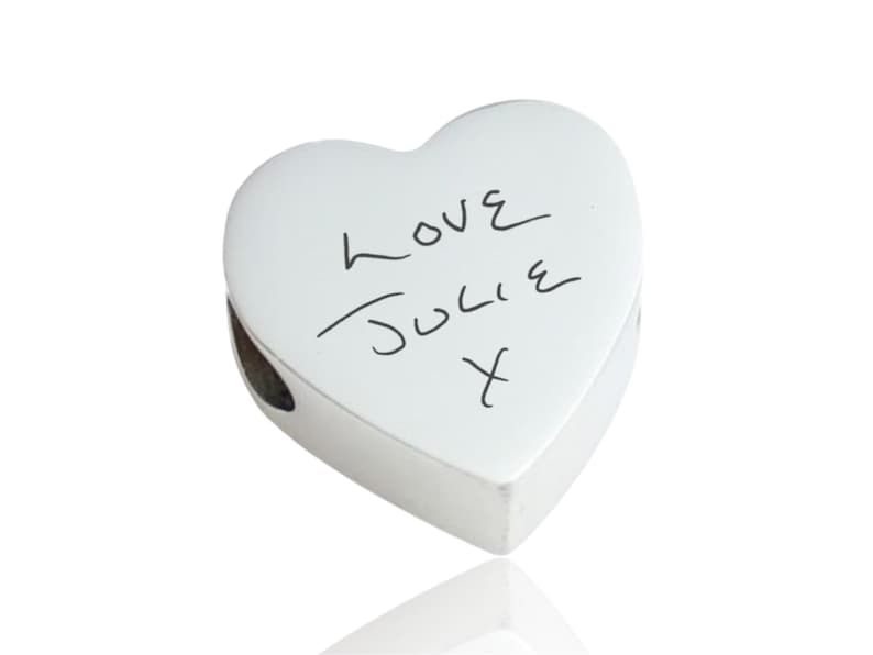 Reallife Handwriting Pandora Heart Charm Signatures Pandora Compatible