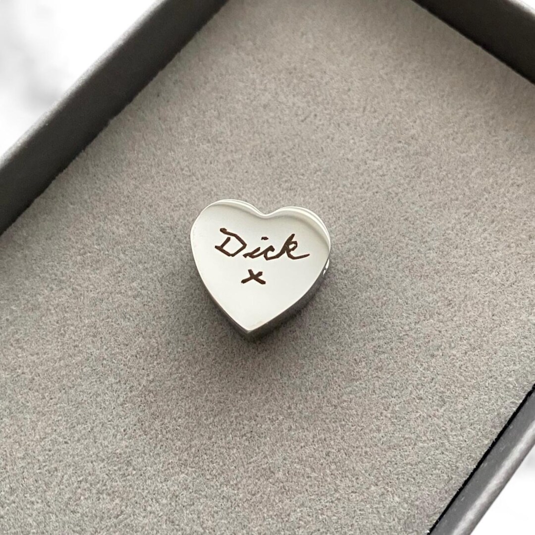Reallife Handwriting Pandora Heart Charm Signatures Pandora Compatible