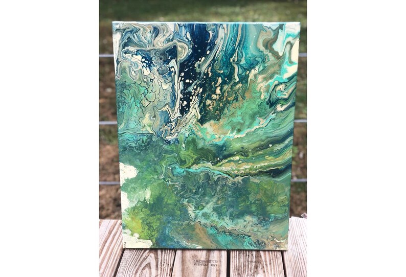 Acrylic Pour Sea Foam Painting Fluid Art Abstract Etsy