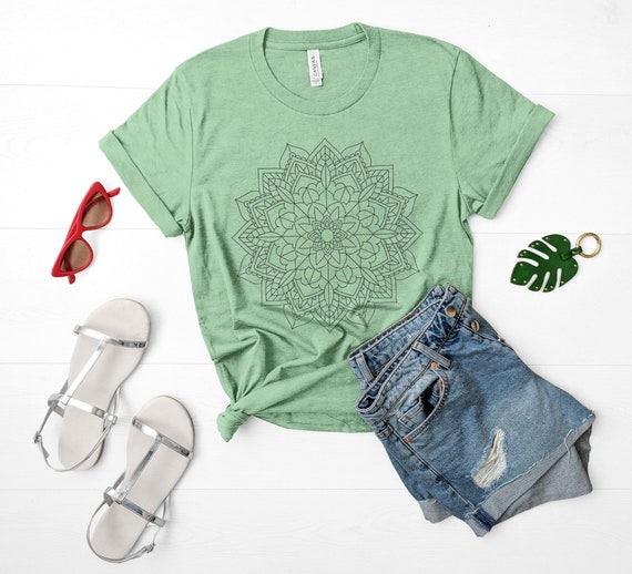 Hippie Clothing Hippy Tee Lotus T-Shirt Yoga Gifts Meditation Top Yoga Lover T Shirt Mandala Shirt Boho TShirt Spiritual Clothes