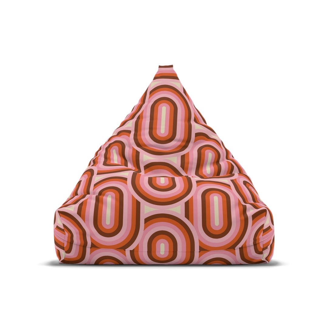 Retro Midcentury Modern Bean Bag Chair Cover, 60's Geometric Print