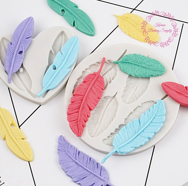Feather Silicone Mold Leaf Chocolate Mold Polymer Clay Cake Etsy