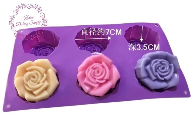 6 Cavity Rose Silicone Mold Rose Fondant Mold Rose Chocolate Etsy