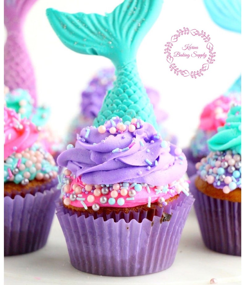 Mermaid cake fondant candle soap silicone mold sugarcraft baking