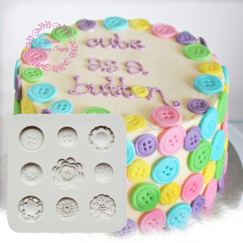 silicone mold silicone mould fondant mold Button shaped mold chocolate mold gum paste mold