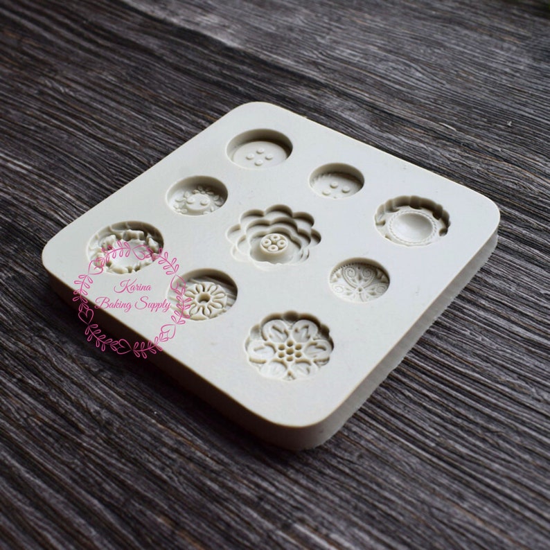 silicone mold silicone mould fondant mold Button shaped mold chocolate mold gum paste mold