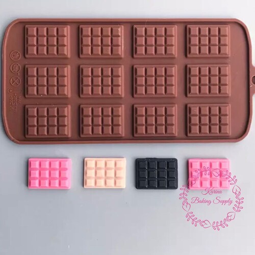 3D chocolate bar flexible silicone mold, candle mold, chocolate mold, fondant mold, soap mold, Clay mold