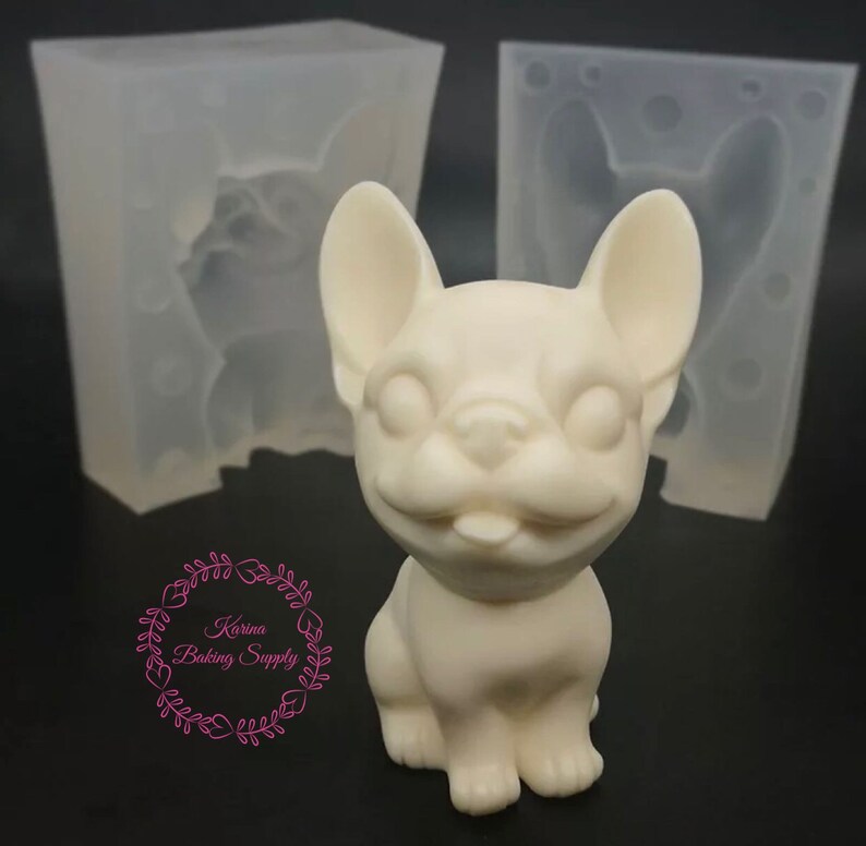 3D French Bulldog silicone mold fondant cake mold chocolate mould Gum paste mould Resin