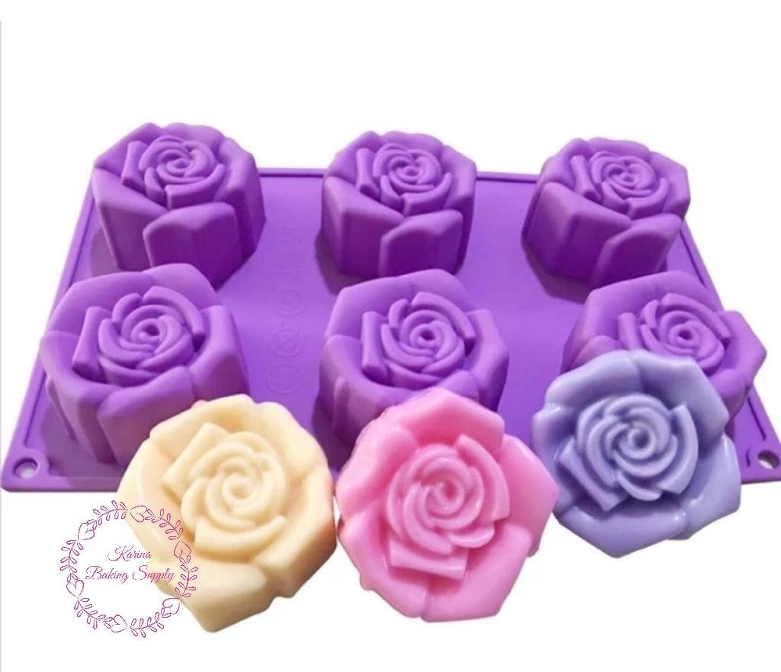 6 Cavity Rose Silicone Mold Rose Fondant Mold Rose Chocolate Etsy