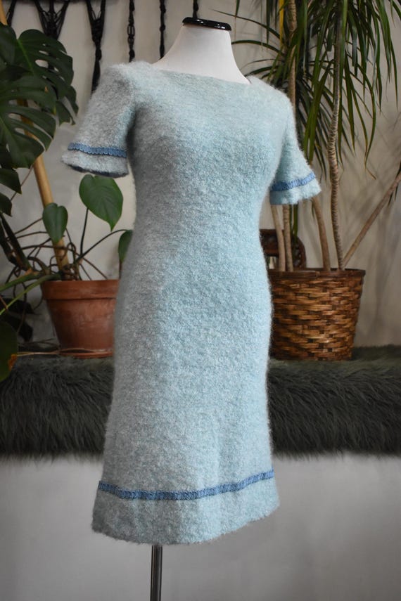 fuzzy blue dress Mill Women's Light Strapless Frill-Layered Fluffy Dress - Blue