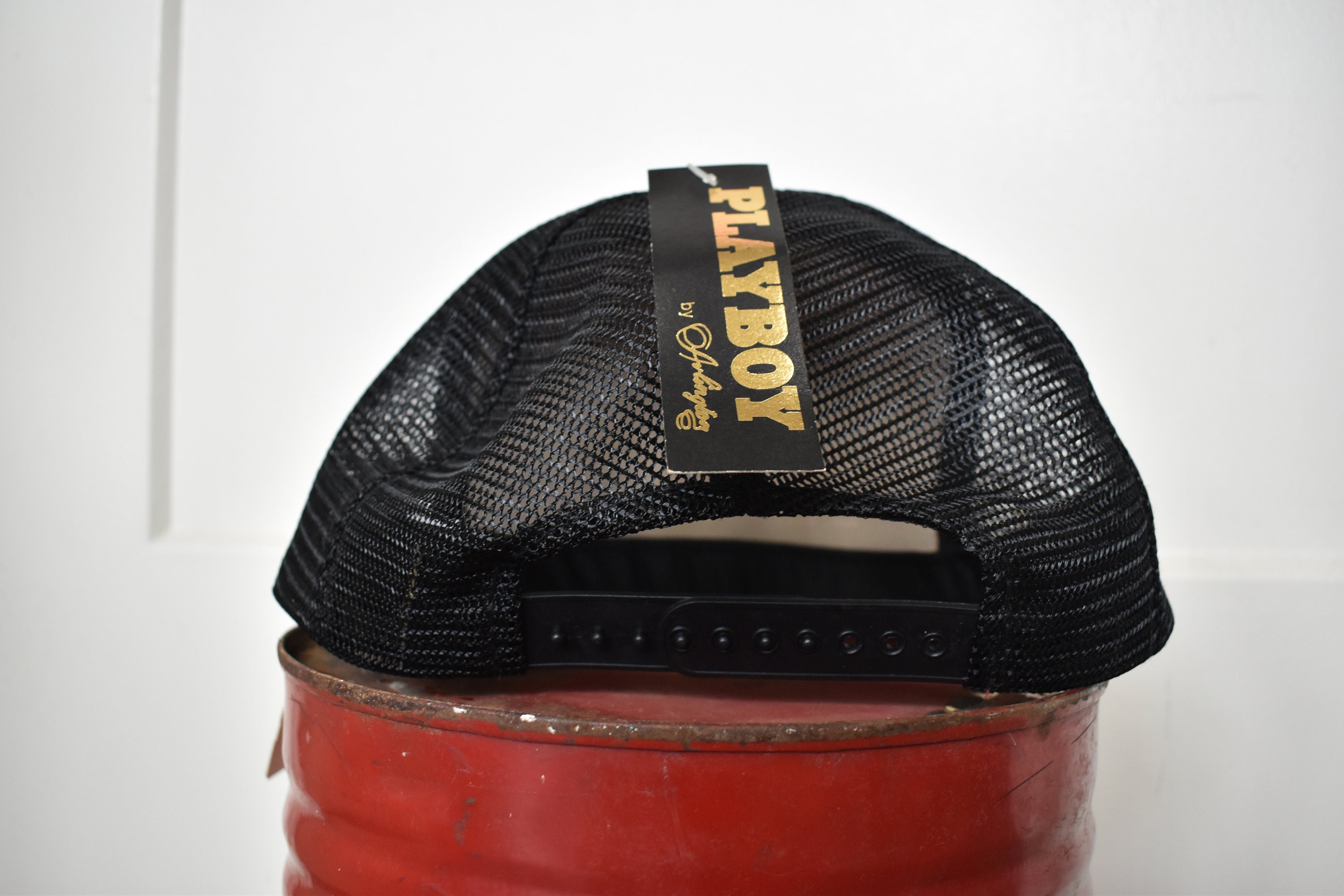 80s Playboy Trucker Hat Deadstock NWT // Black & White 