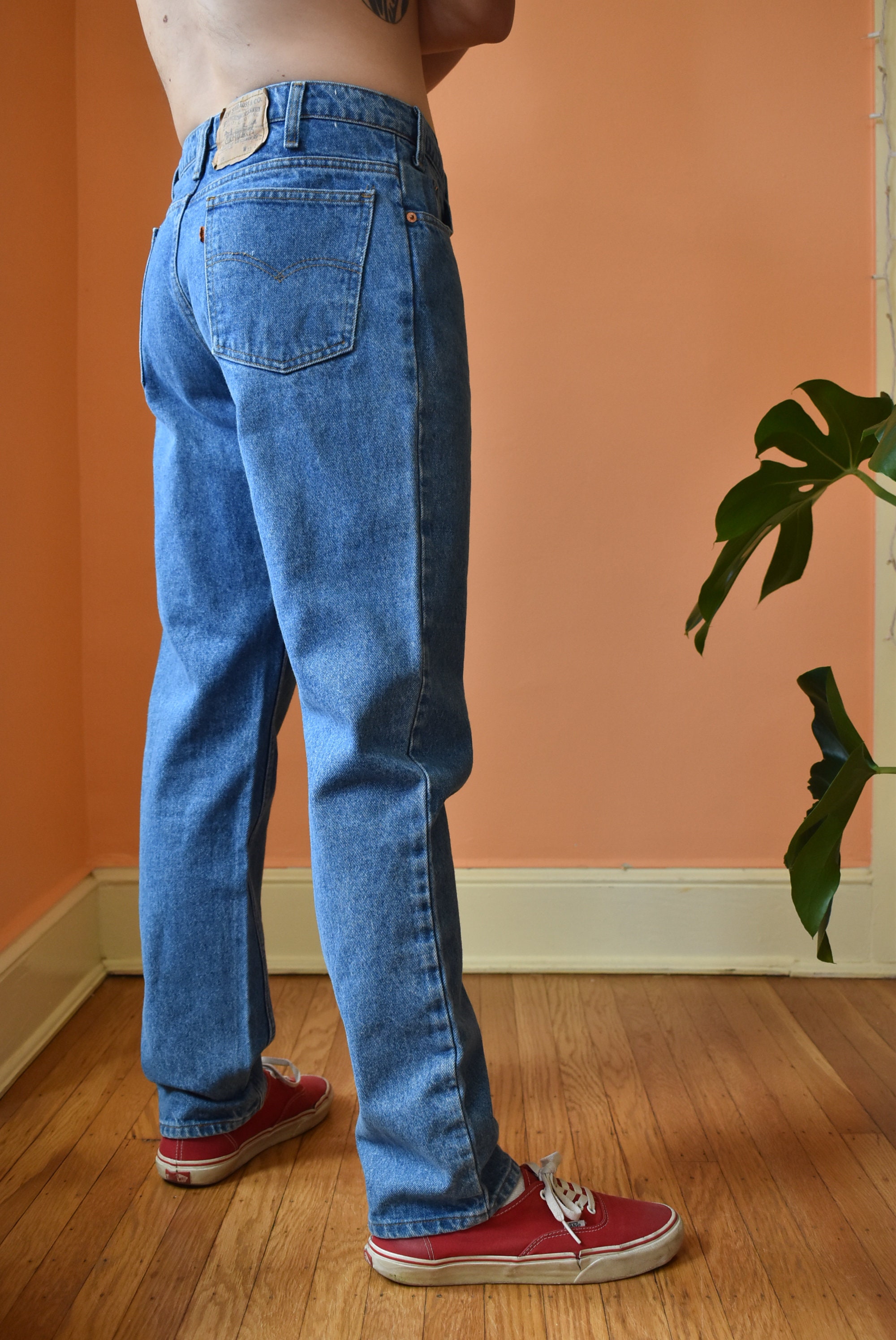 70s 80s LEVIS 509 Orange Tab Jeans Worn in Soft // 33 X 31 // - Etsy
