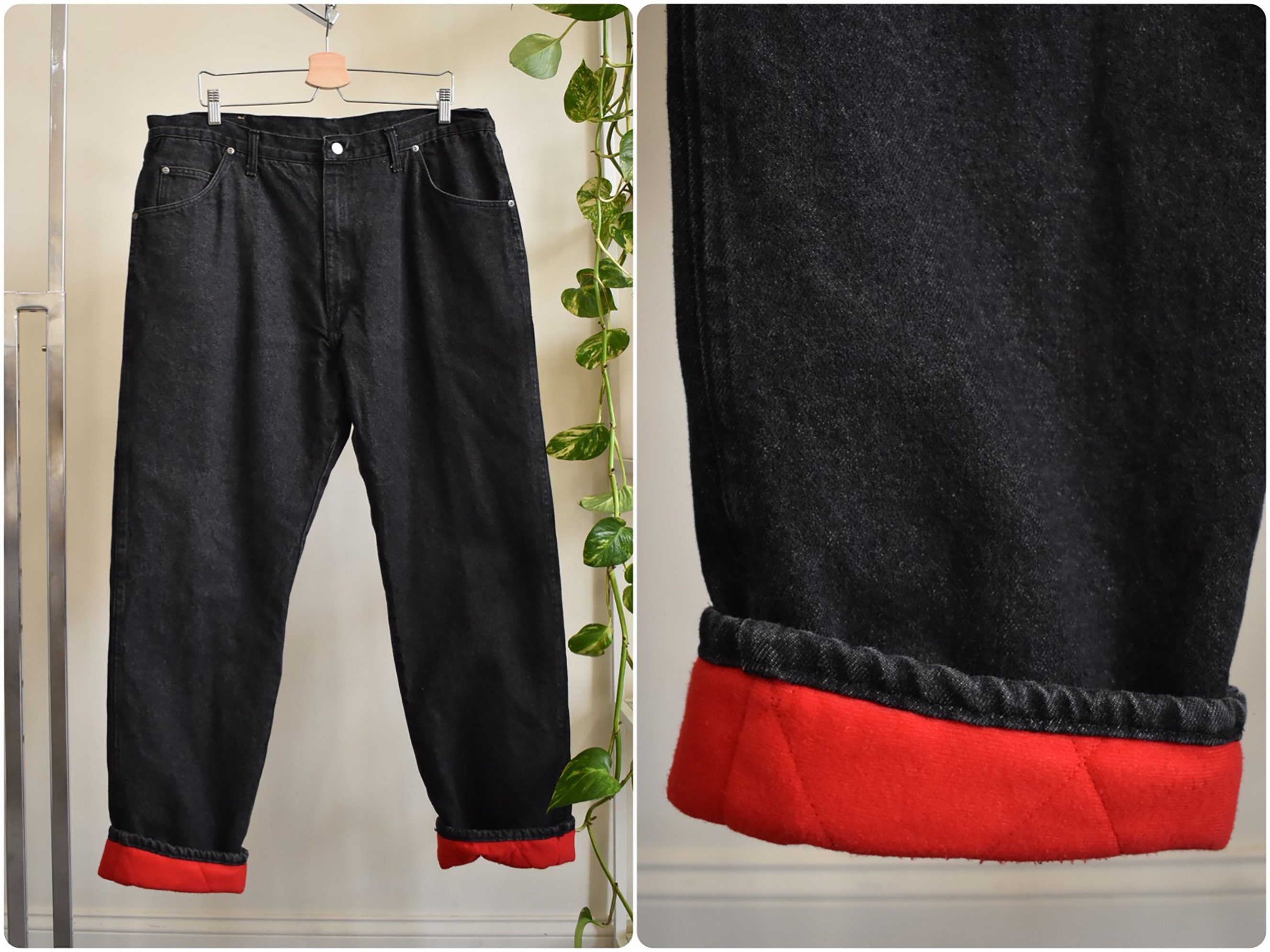 Vintage Fleece Lined Wrangler Jeans // Warm Winter Hunting - Etsy Hong Kong