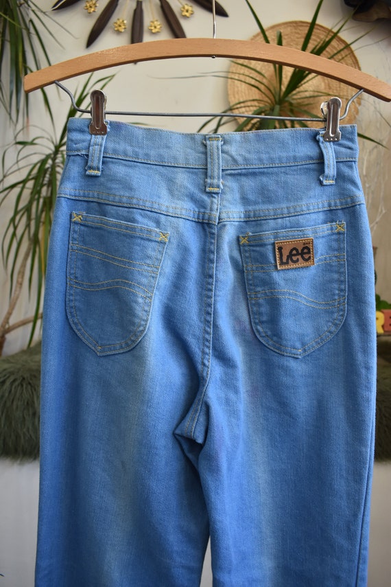 Buy 70s Lee Bell Bottom Jeans Light Wash Cool Fading // 1970s 305 