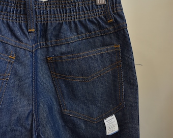 Vintage Deadstock 1970s Sears Bootcut Dark Wash Jeans // Little Boys Petite Womens Retro 70s NWT Scovill  Denim Flare Jeans // 26-27" Waist