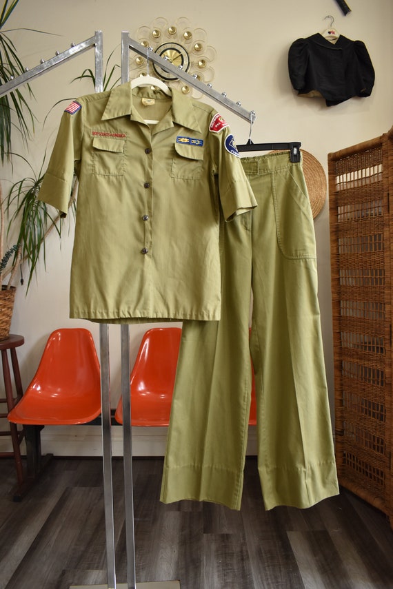 Vintage 1970s Boy Scouts Uniform // Wide Leg Bell… - image 5