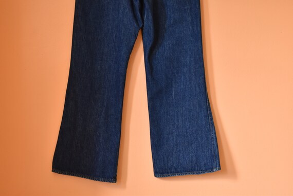 60s Bootcut Flare Jeans Sears Dark Wash // 36" x … - image 6