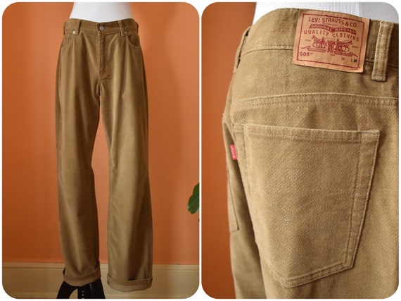 80s Levis 505 Straight Leg Velvet Mustard Yellow J