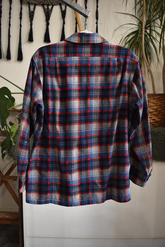 60s 70s Thrashed Loop Collar Pendleton Wool Board… - image 7