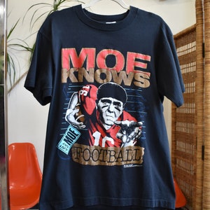 Vintage 1990s 3 Stooges Moe Knows Football Sports Graphic Tee Shirt // 90s Funny Joke TShirt // Large 1991