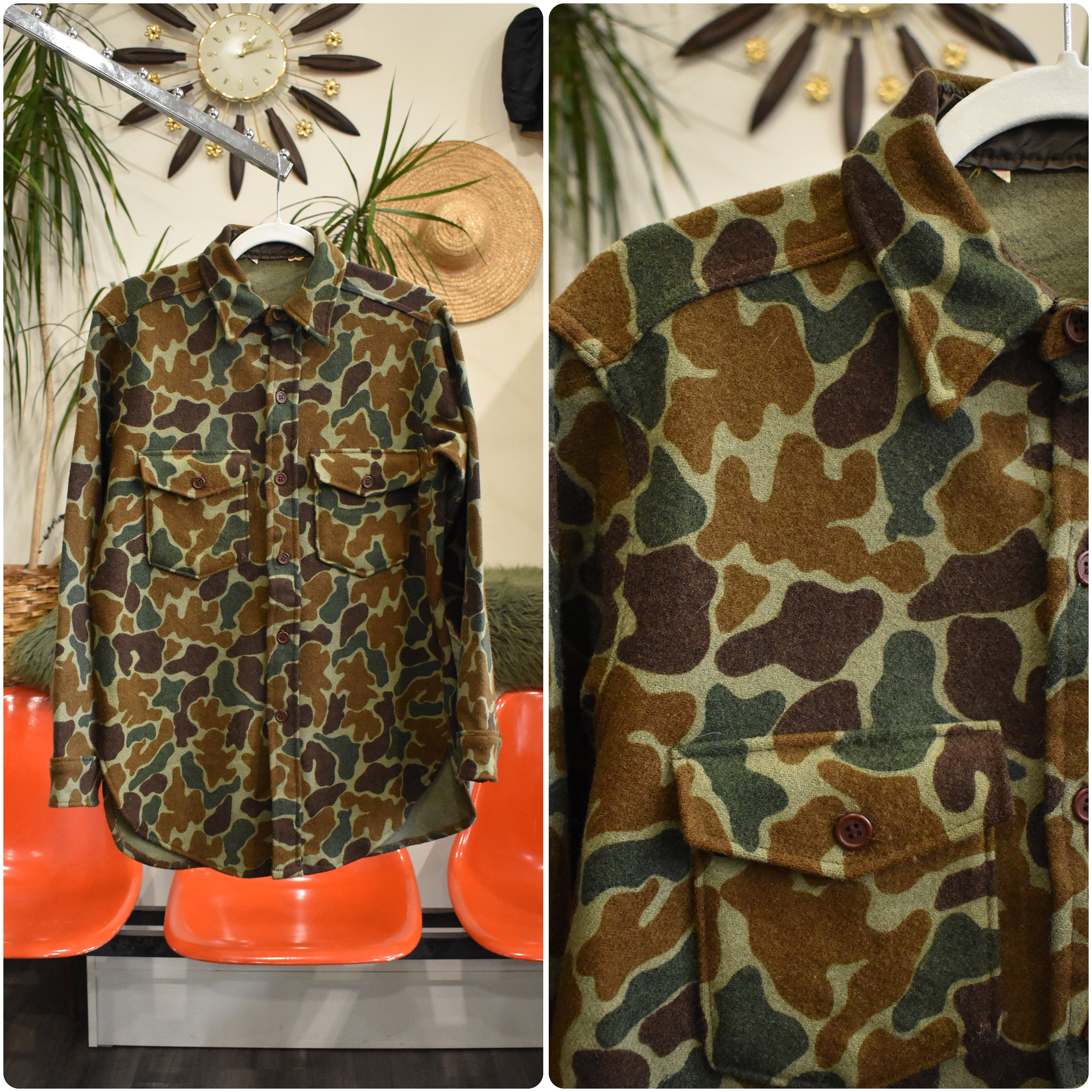 Vintage Woolrich Wool Camo Jacket - Etsy Vintage Woolrich Wool Camo Jacket - Etsy