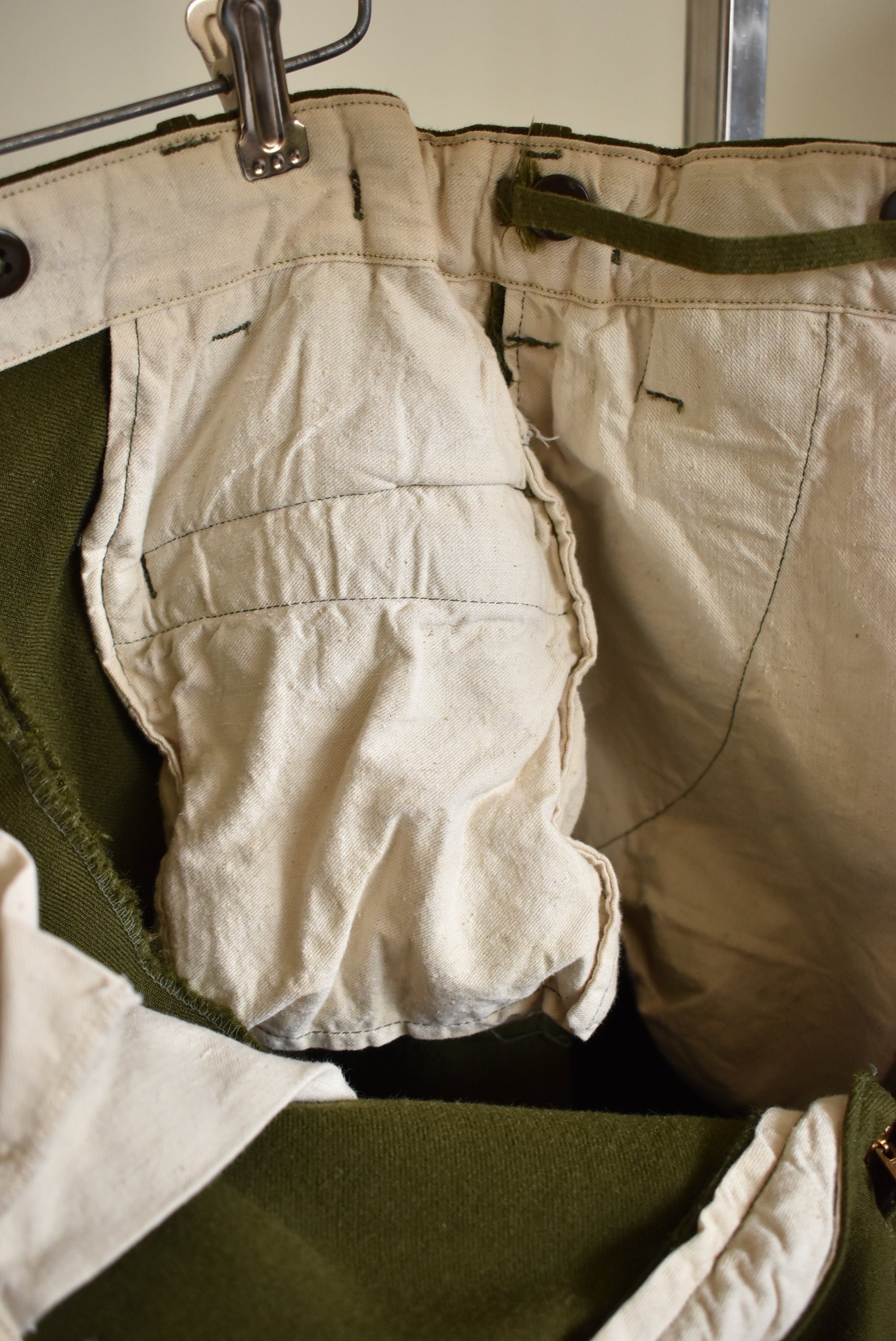 Vintage 1950s Military Issue Olive Wool Trouser Wool Blend Vintage 1950s Military Issue Olive Wool Trouser Wool Blend