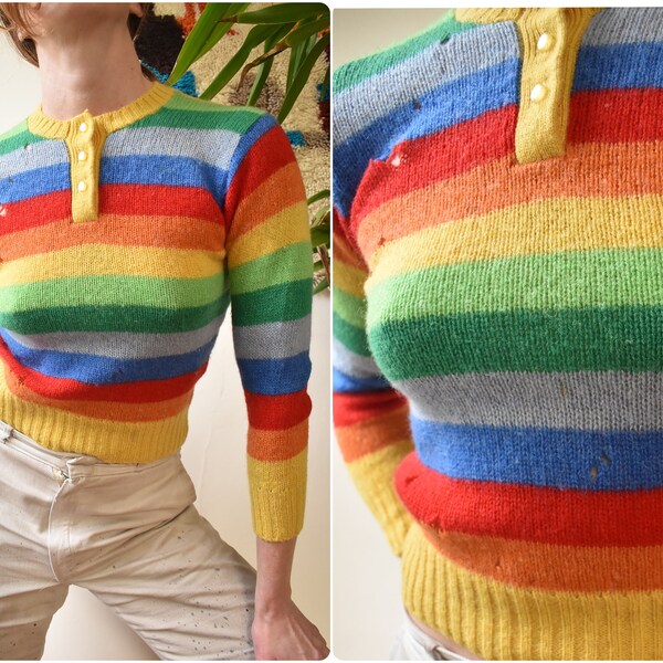 Vintage Henley textured sweater main image 1