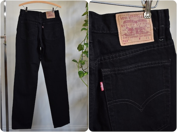 Vintage Levis 512 Black Jeans // High Rise Slim Fi