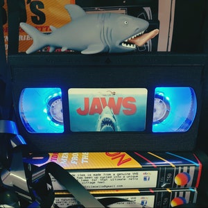 Retro VHS Lamp,Jaws  horror , Top Quality!Amazing Gift For Any Movie Fan,Man Cave Ideas! Stunning Collectible s1