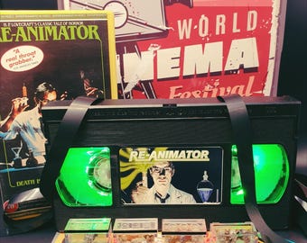 Re-Animator VHS Lamp: Retro Horror Movie Decor, LED Light