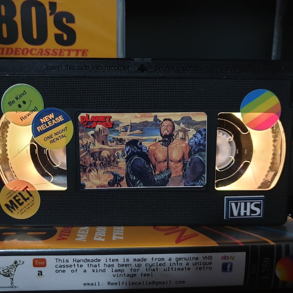 Retro VHS Lamp,Planet of the Apes, Top Quality!Amazing Gift For Any Movie Fan,Man Cave Ideas! Stunning Light s2