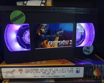 Retro VHS Lamp,Creepshow 2,Night Light!Amazing Gift Idea For Any Movie Fan,Man cave  or Birthday gifts